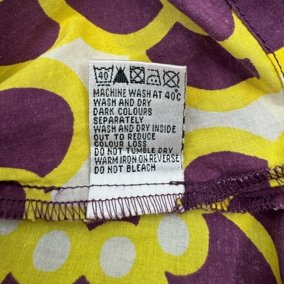 Boden Ibiza Floral Abstract Print Cotton Tunic Dress Coverup - Yellow - Size 12 - Picture 5 of 6